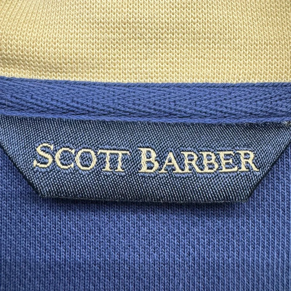 Scott Barber Men's M Blue Full‎ Zip Pima Cotton Sweater Jacket Casual Classic